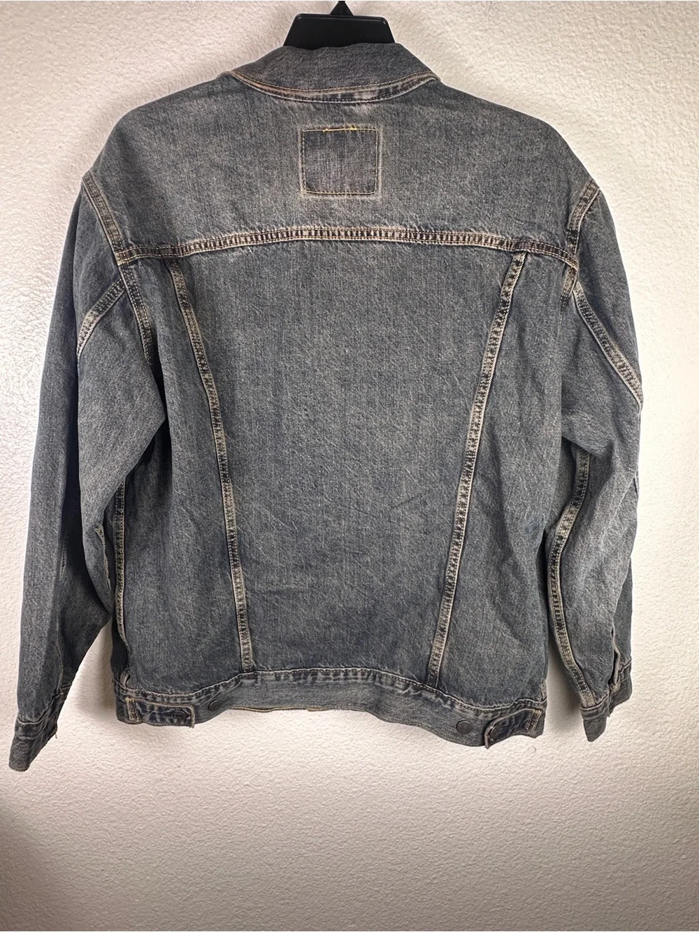 Levi's Men's Gray Relaxed Fit Jean Jacket Button Front Collared Pockets L